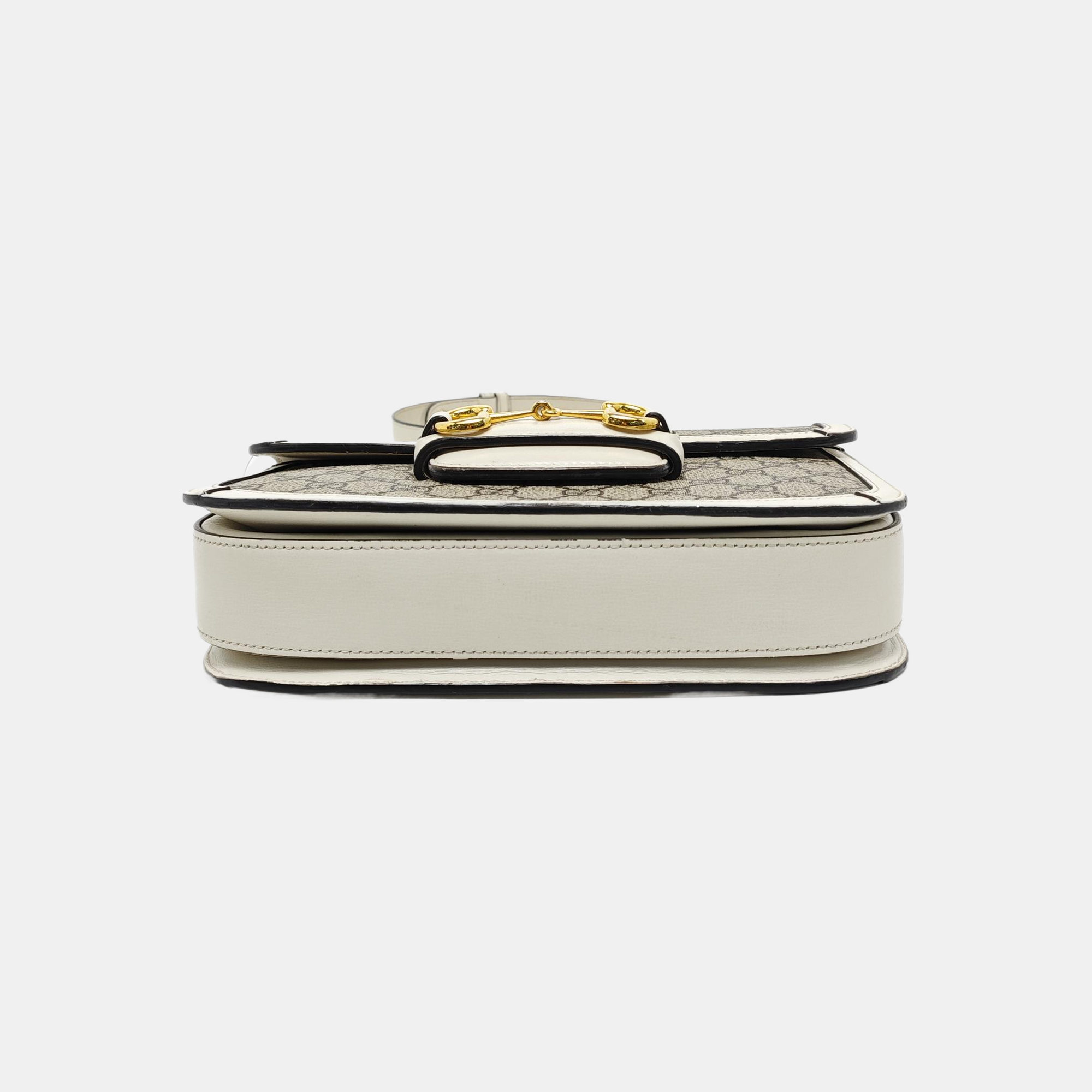 Horsebit 1955 Small Monogram Coated Canvas Beige