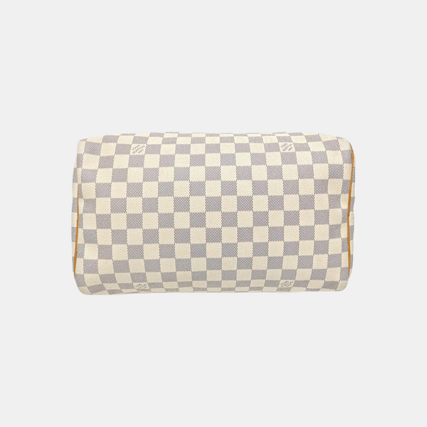 SPEEDY 30 Damier Azur Coated Canvas White
