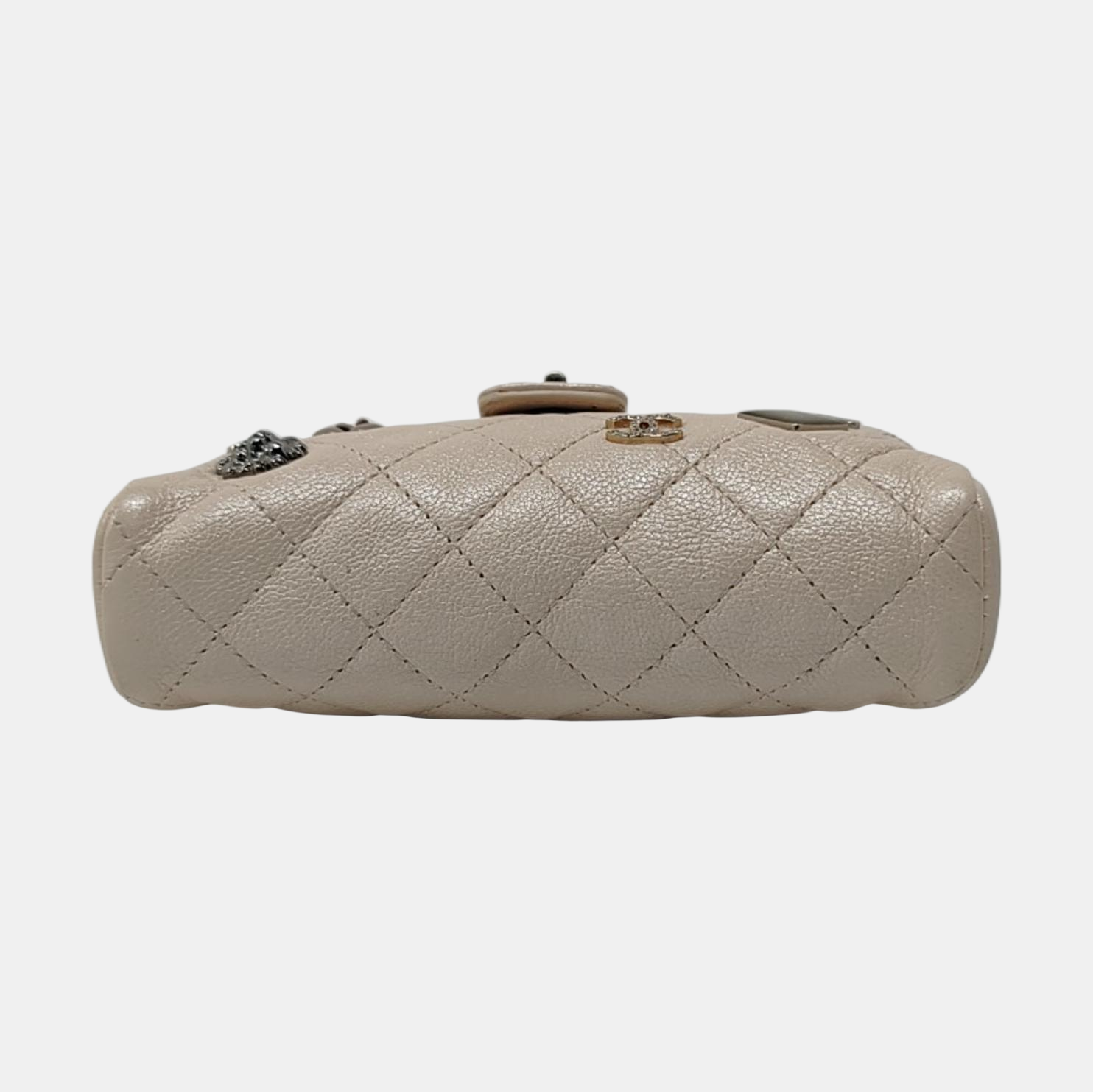 Mini Quilted Calfskin White