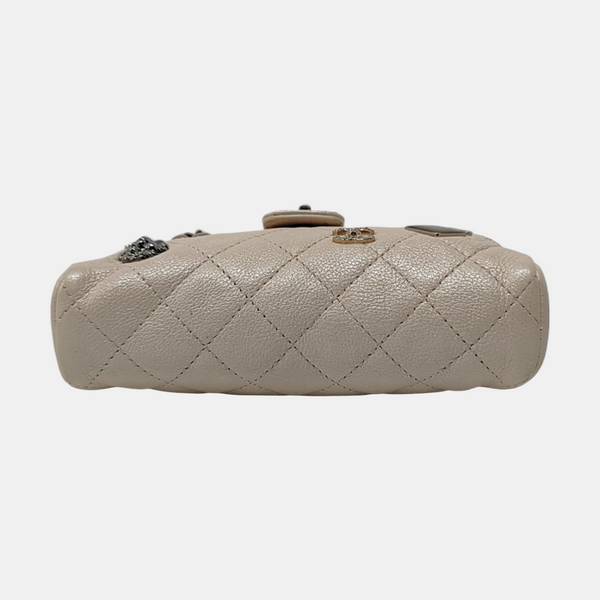Mini Quilted Calfskin White