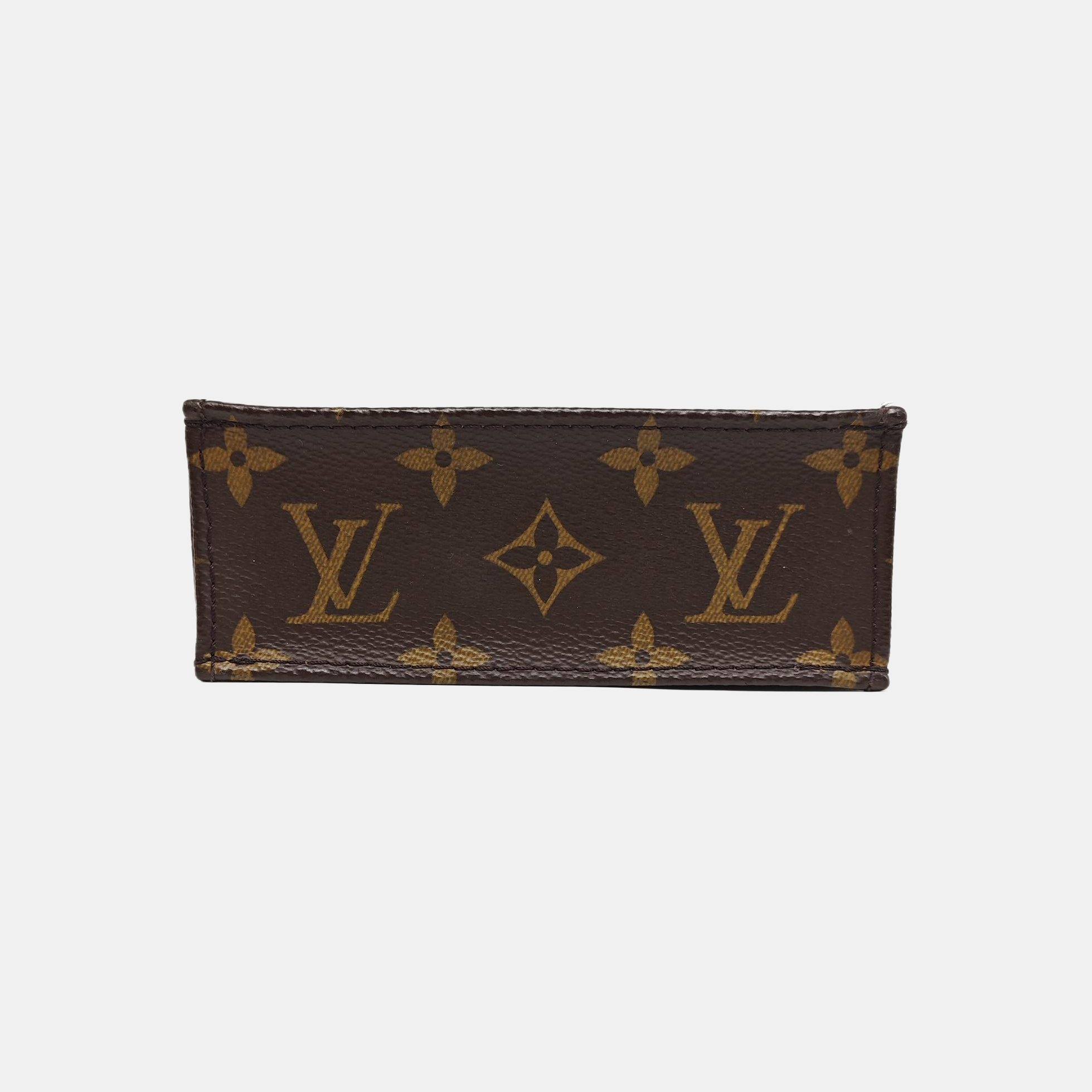 SAC PLAT Mini Monogram Coated Canvas Brown