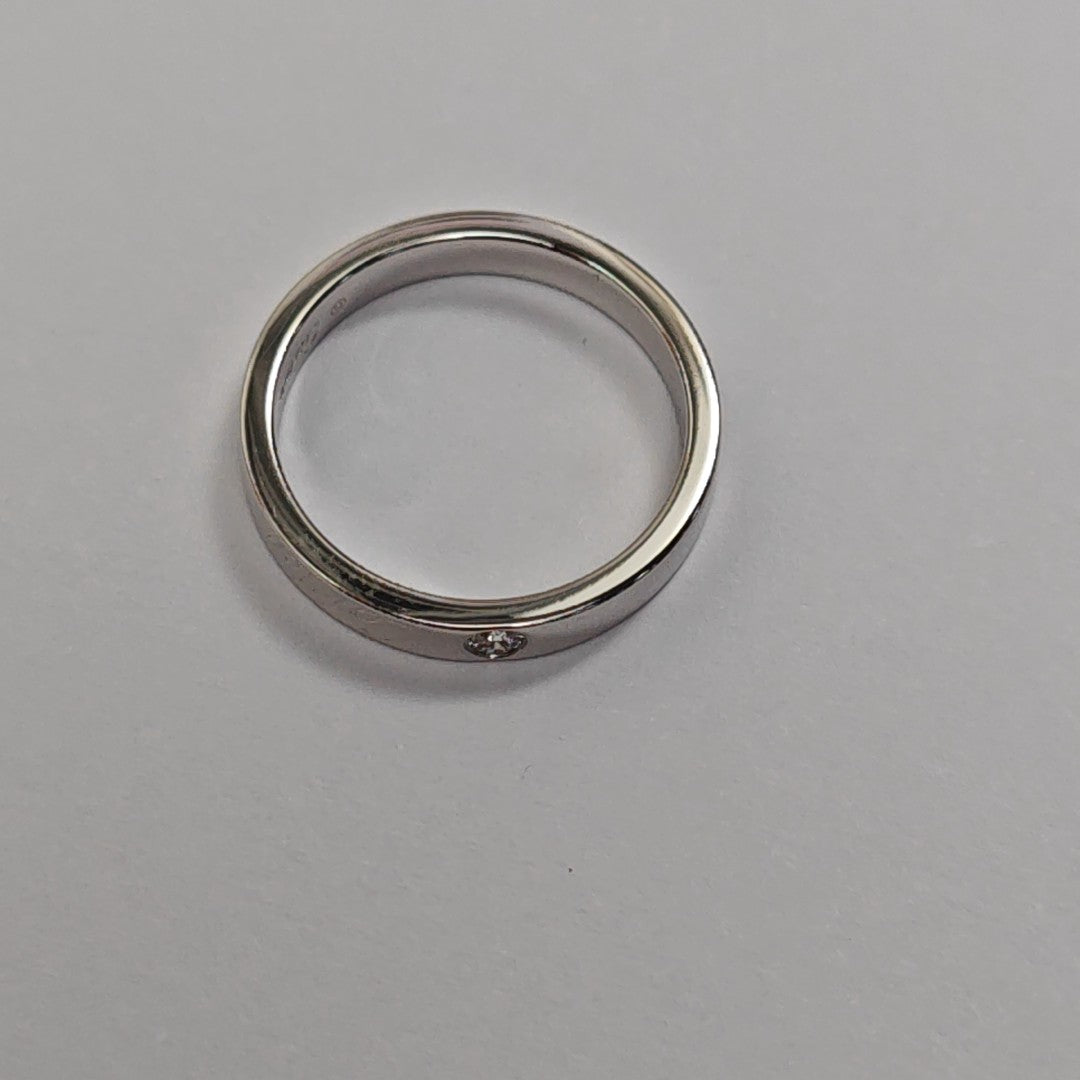 C DE CARTIER Platinum 950 Silver Ring EU 50