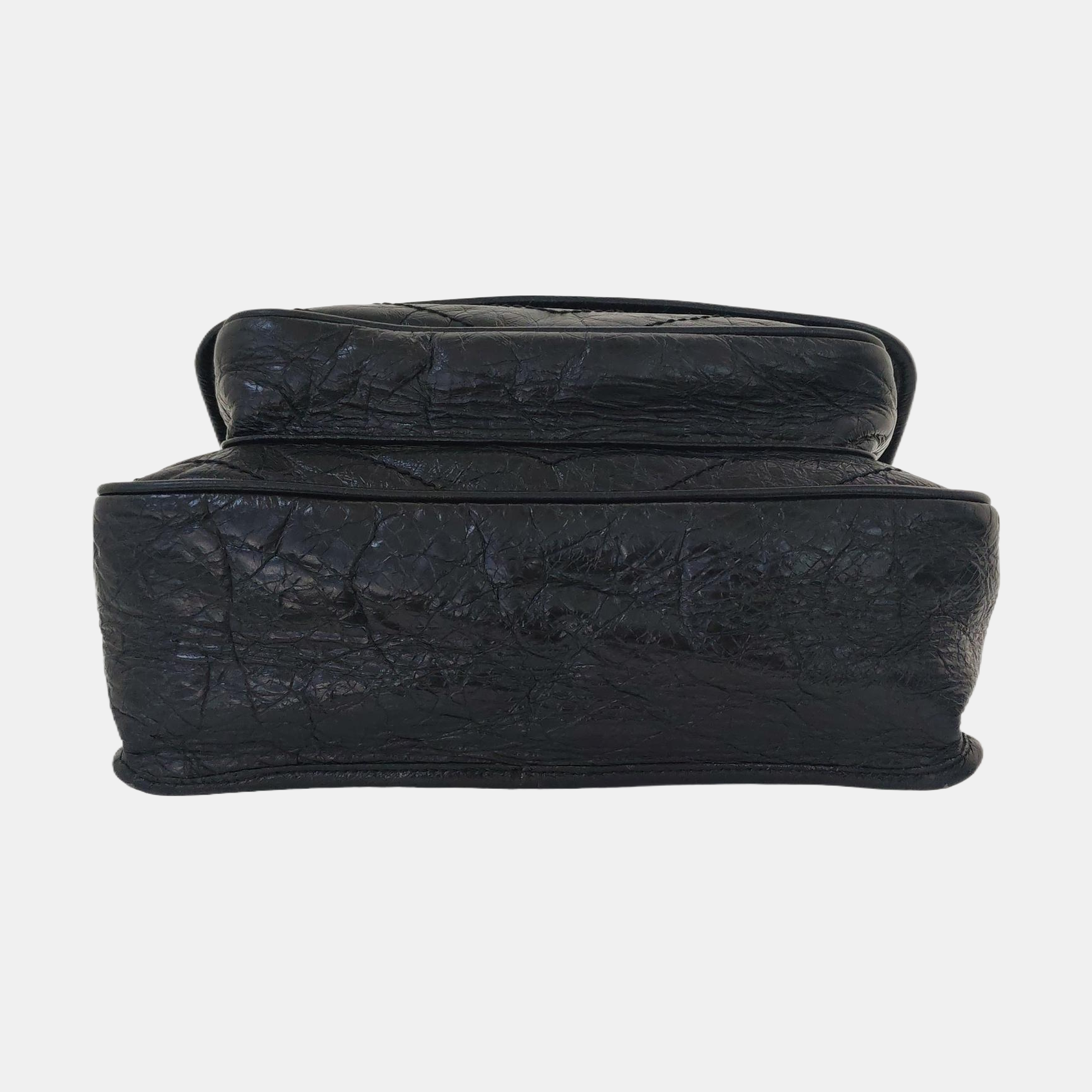 NIKI Medium Chevron Calfskin Black