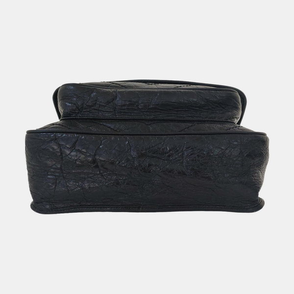 NIKI Medium Chevron Calfskin Black