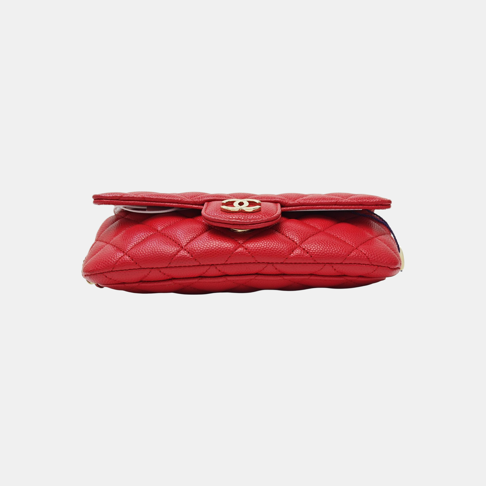 CLASSIC FLAP Mini Quilted Grained Calfskin Red