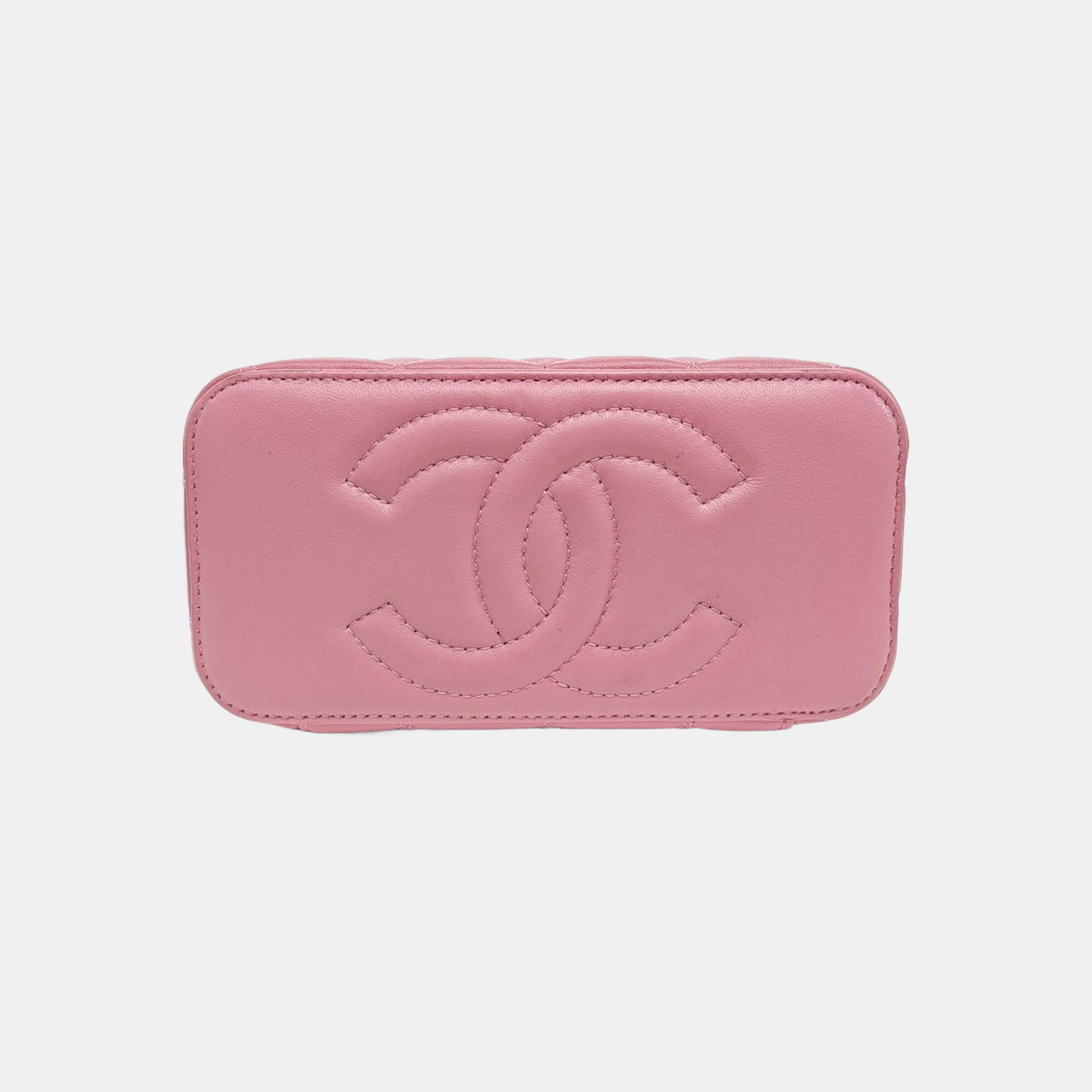 Quilted Lambskin Shoulder Bag Pink