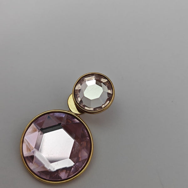 Metal Purple Stud Earrings