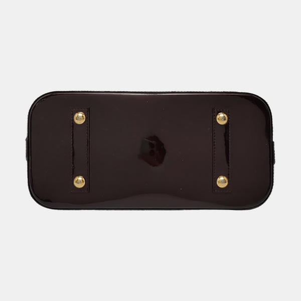 Authenticated pre-owned  ALMA PM Monogram Patent Leather Burgundy - Top Handle Bag at Looply