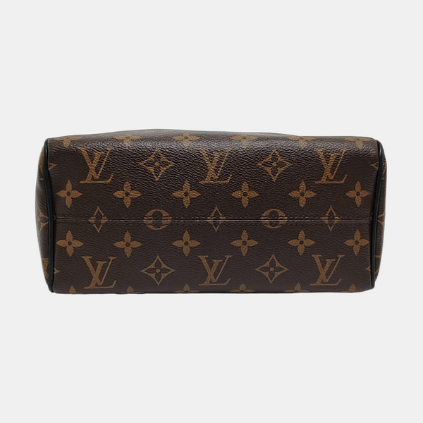 Monogram Coated Canvas Clutch Brown
