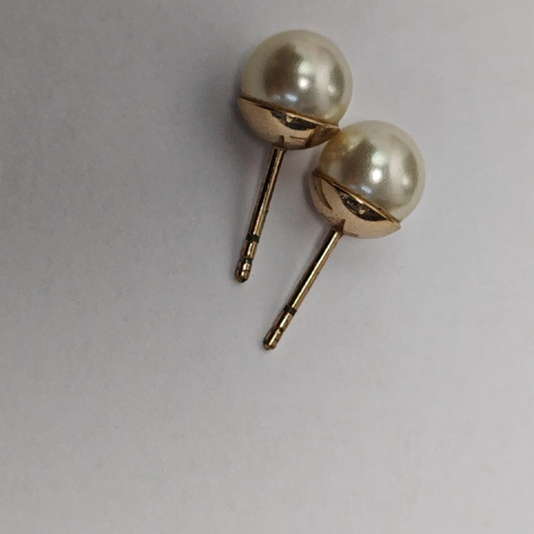 Dior Tribales Metal White Stud Earrings