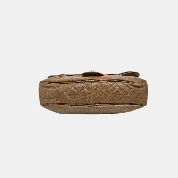 Quilted Calfskin Shoulder Bag Brown