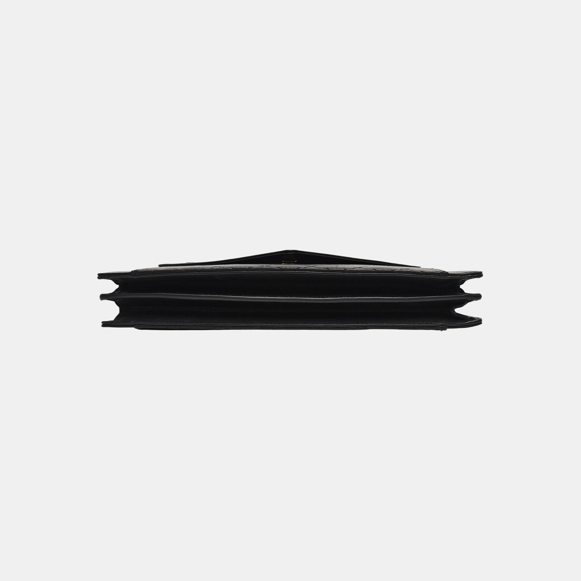 Quilted Lambskin Shoulder Bag Black