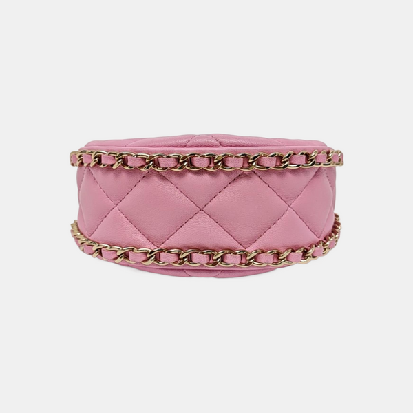 Quilted Lambskin Shoulder Bag Mini Pink
