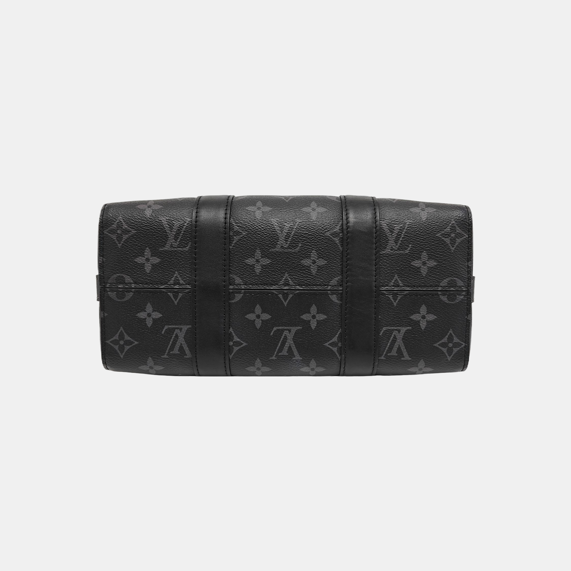 KEEPALL 25 Monogram Coated Canvas Black