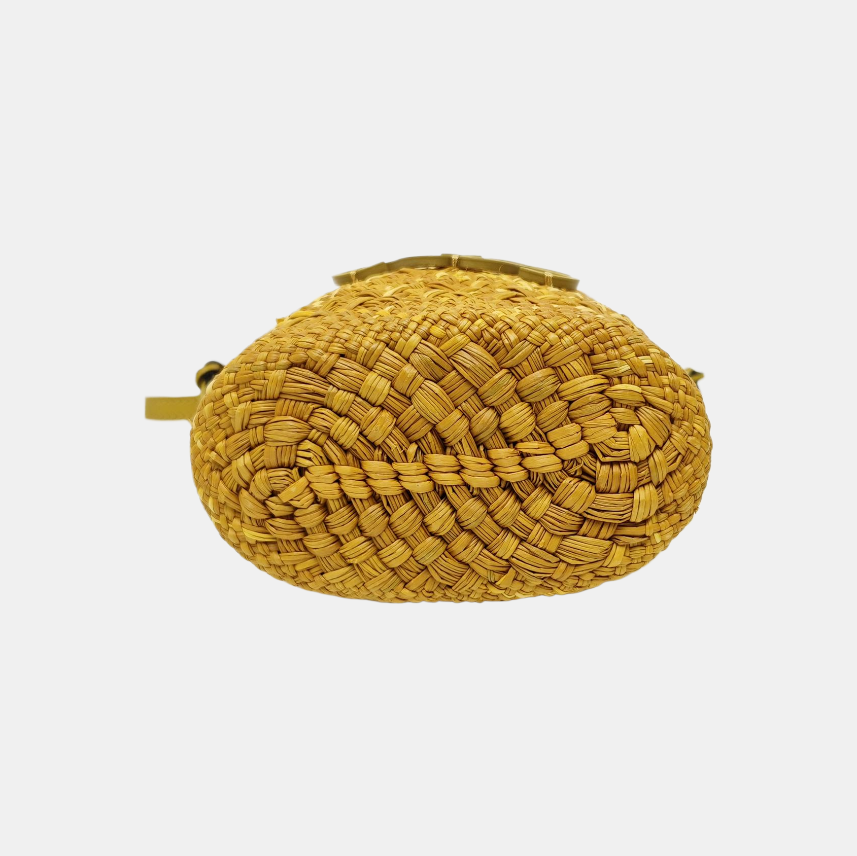 Straw Bucket Bag Yellow
