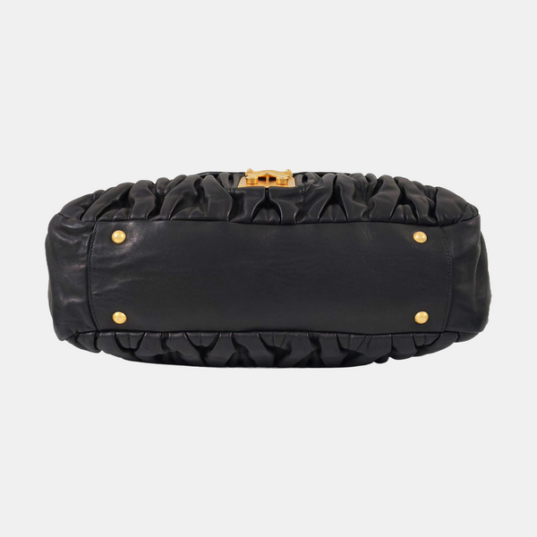 Quilted Lambskin Shoulder Bag Black