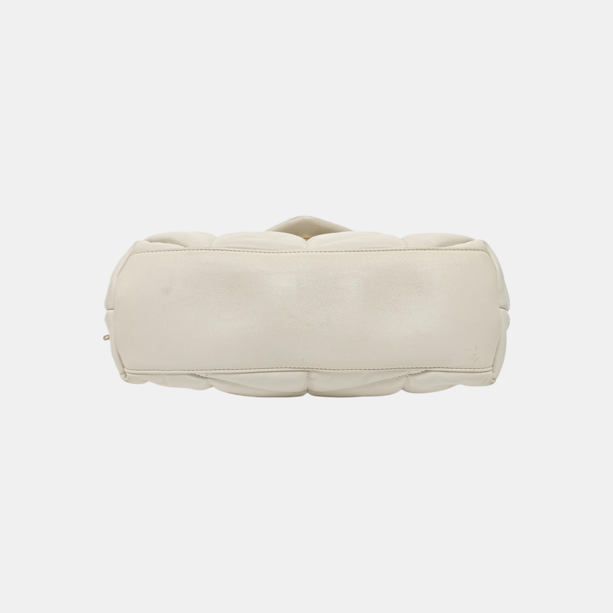 PUFFER Small Quilted Lambskin White