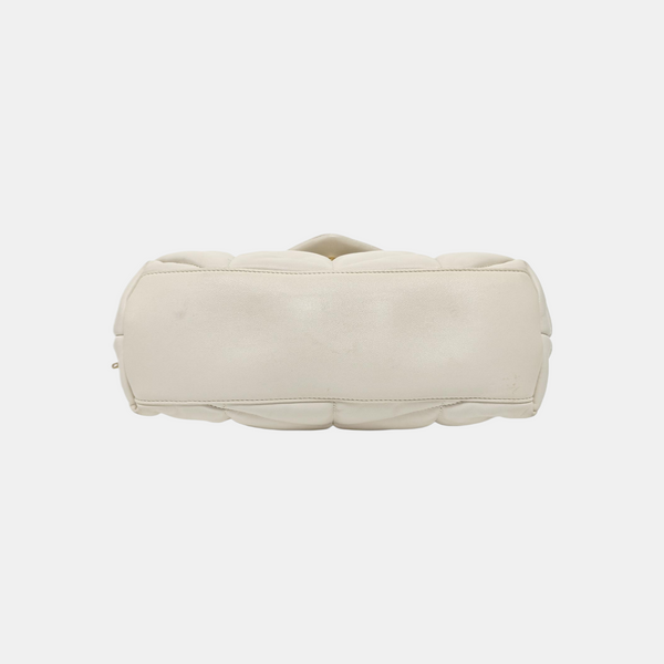 PUFFER Small Quilted Lambskin White