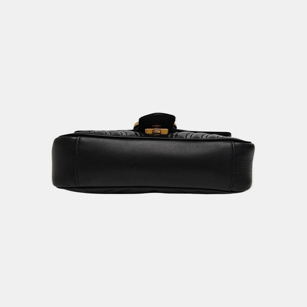GG Marmont Small Quilted Calfskin Black