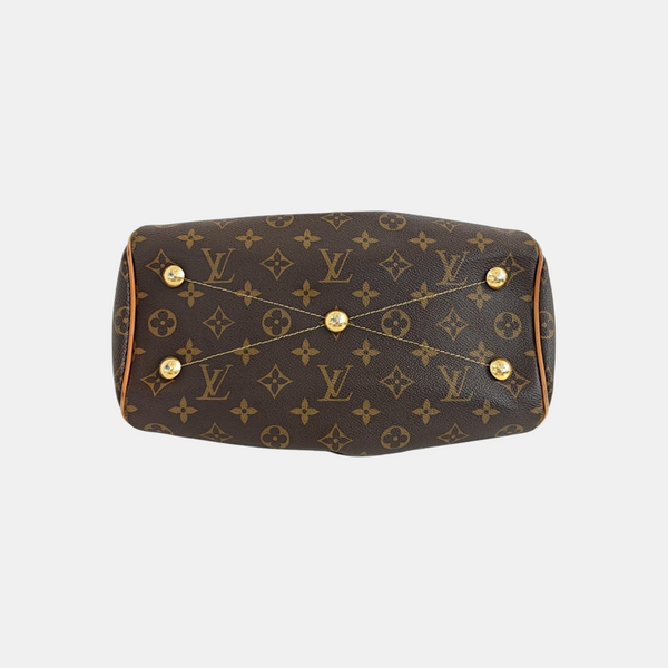 Monogram Coated Canvas Top Handle Bag Brown