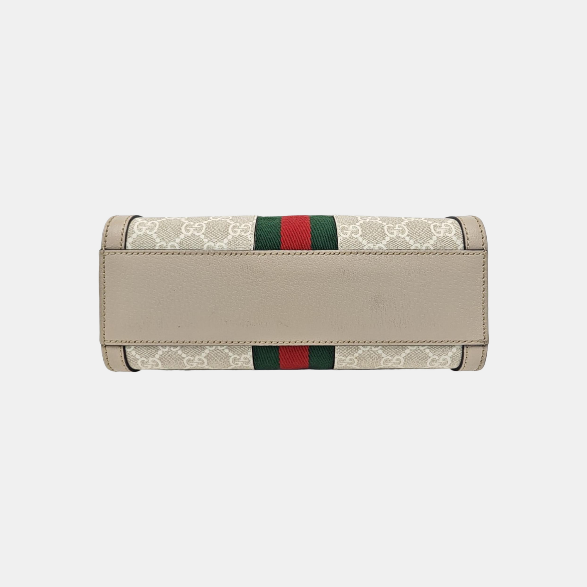 Ophidia Small Monogram Coated Canvas Beige