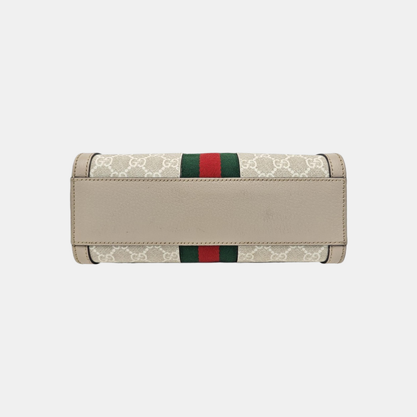 Ophidia Small Monogram Coated Canvas Beige