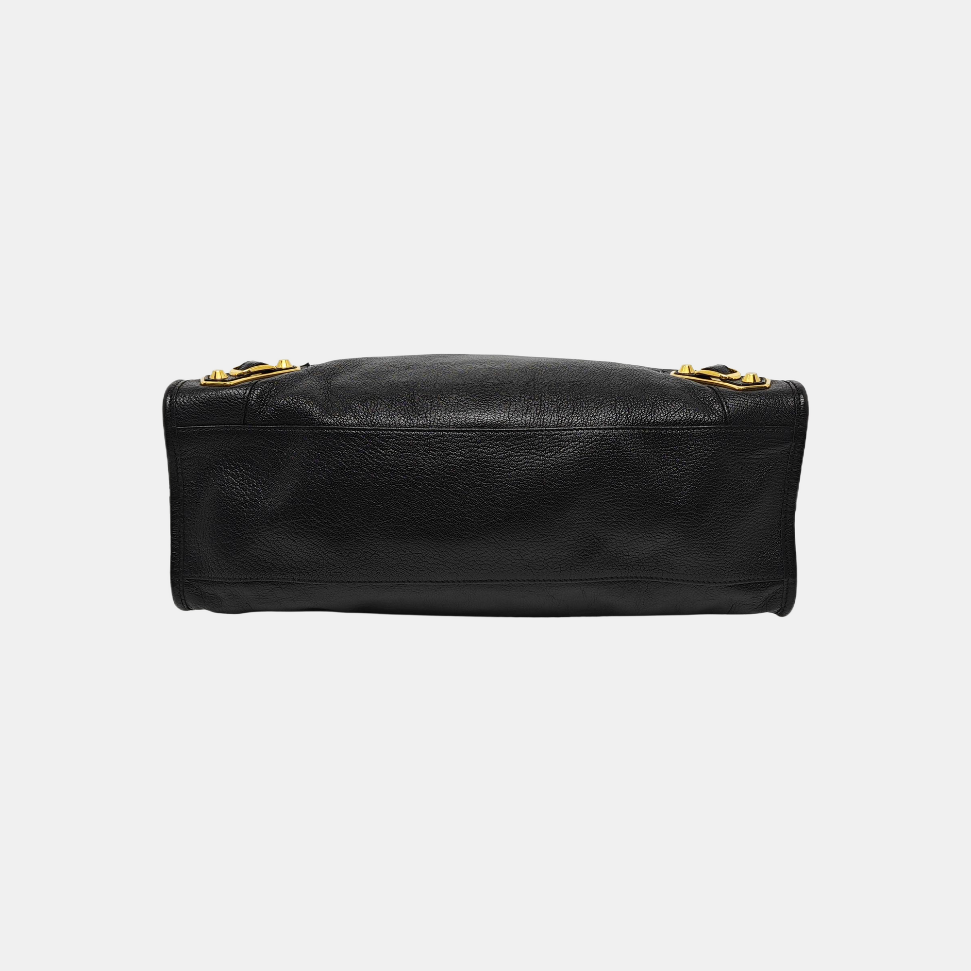 Classic Metallic Edge City Medium Lambskin Black