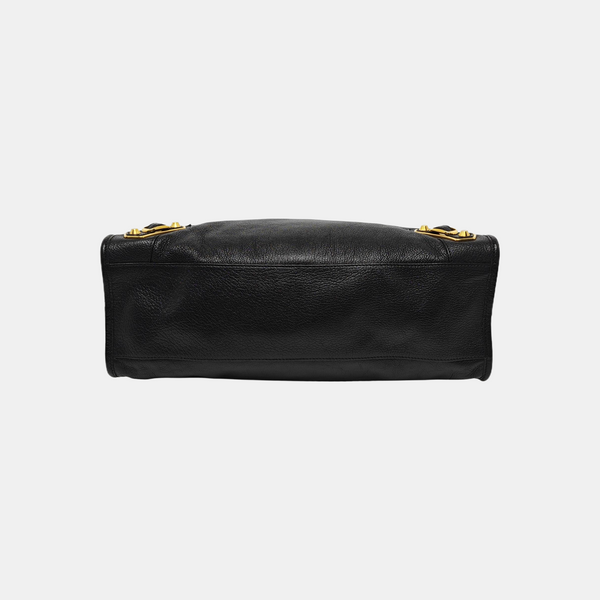 Classic Metallic Edge City Medium Lambskin Black