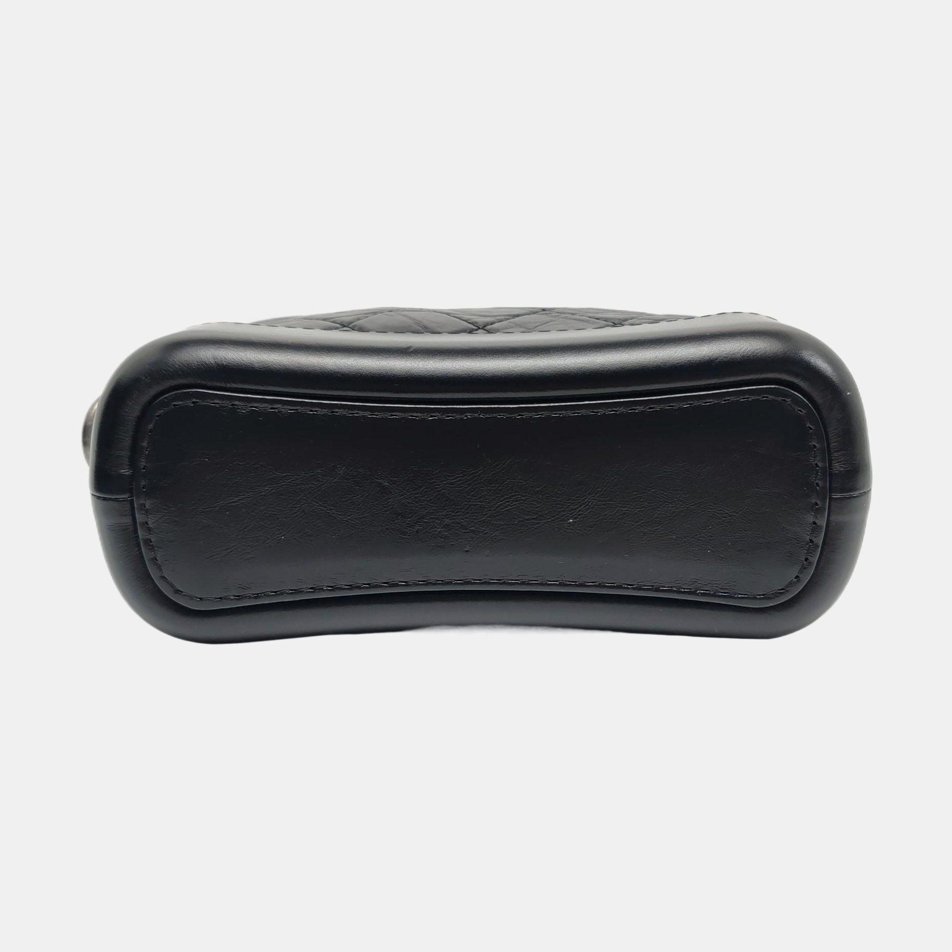 GABRIELLE Small Quilted Calfskin Black