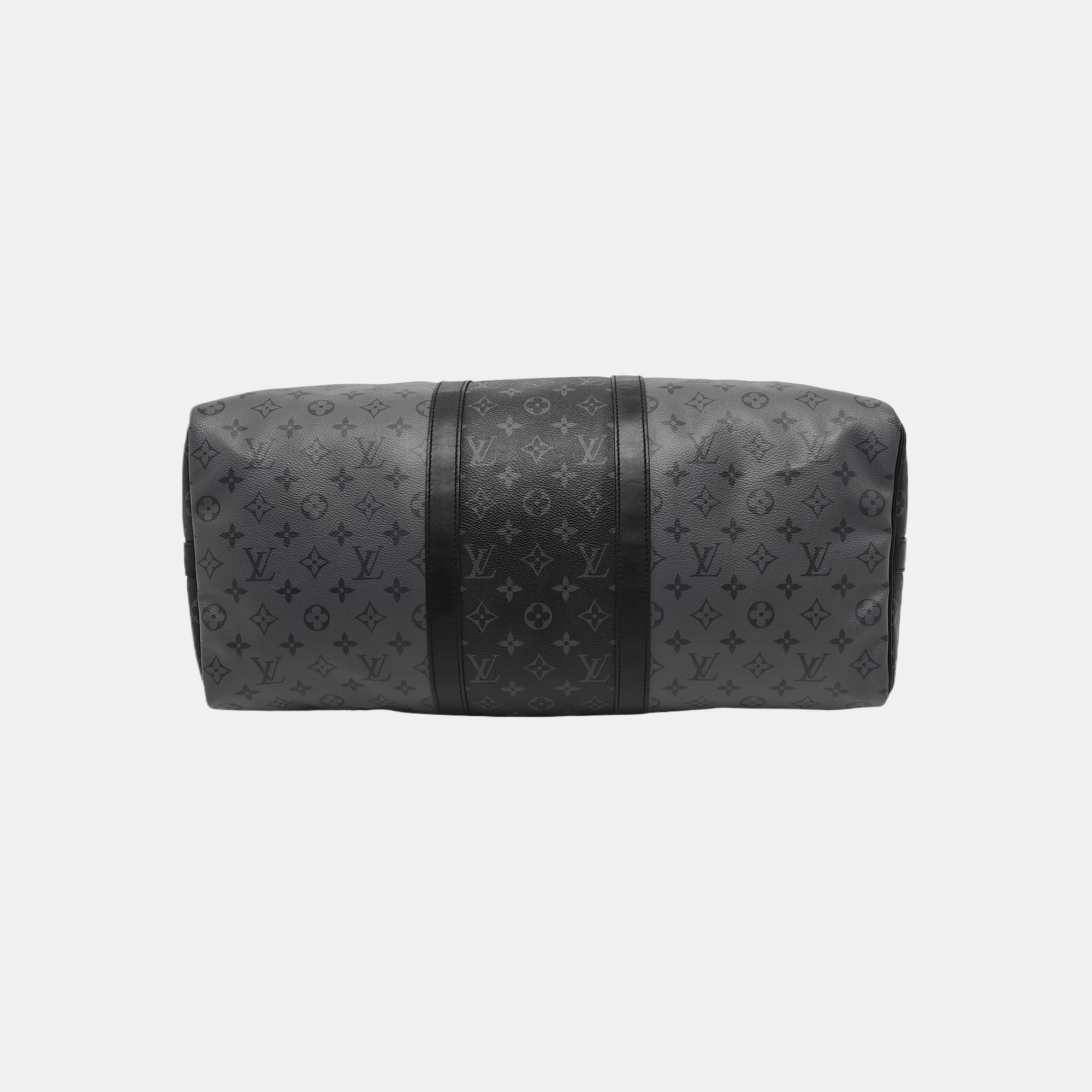 KEEPALL 50 Monogram Coated Canvas Gray