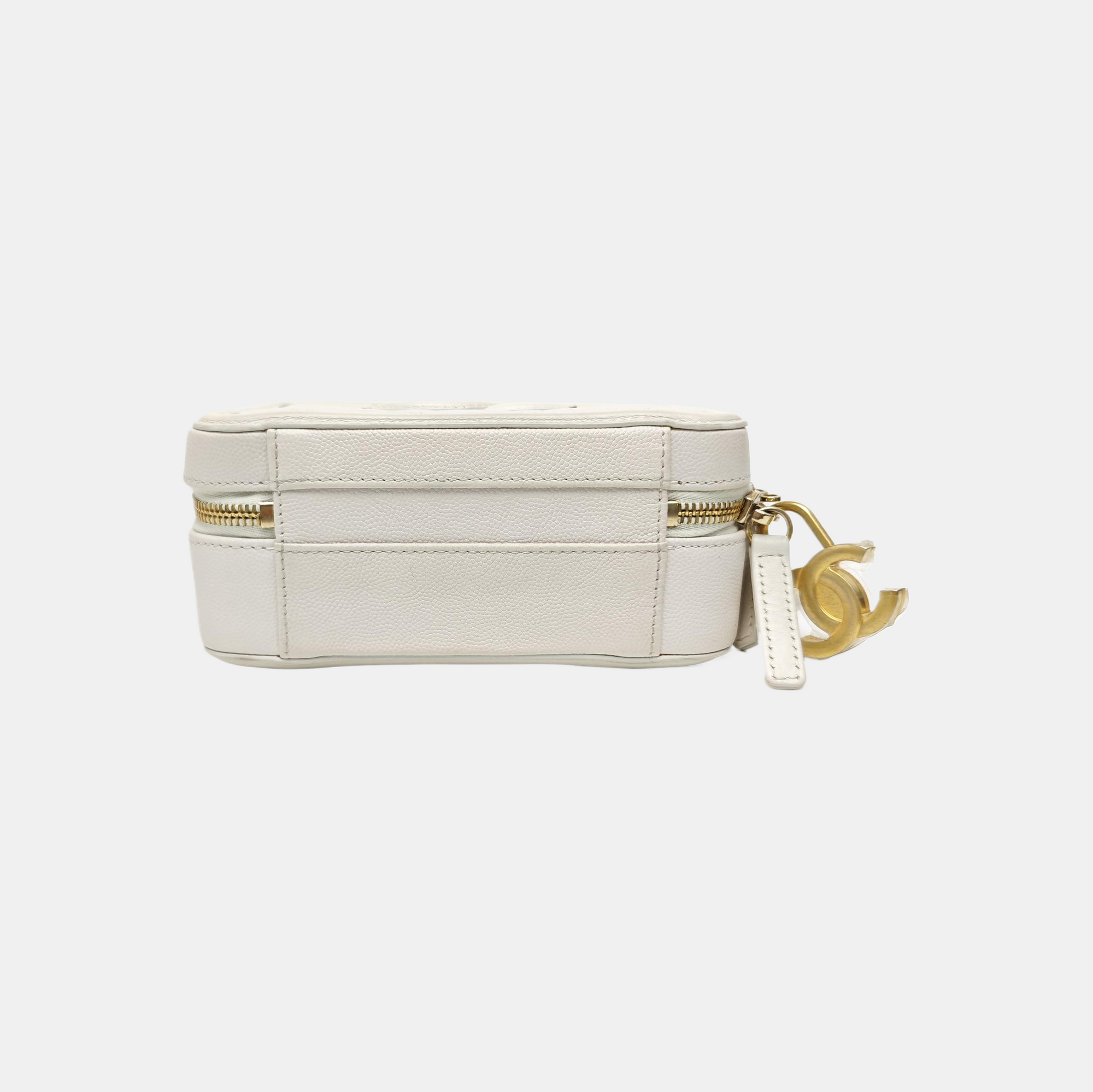 FILIGREE Small Quilted Grained Calfskin White