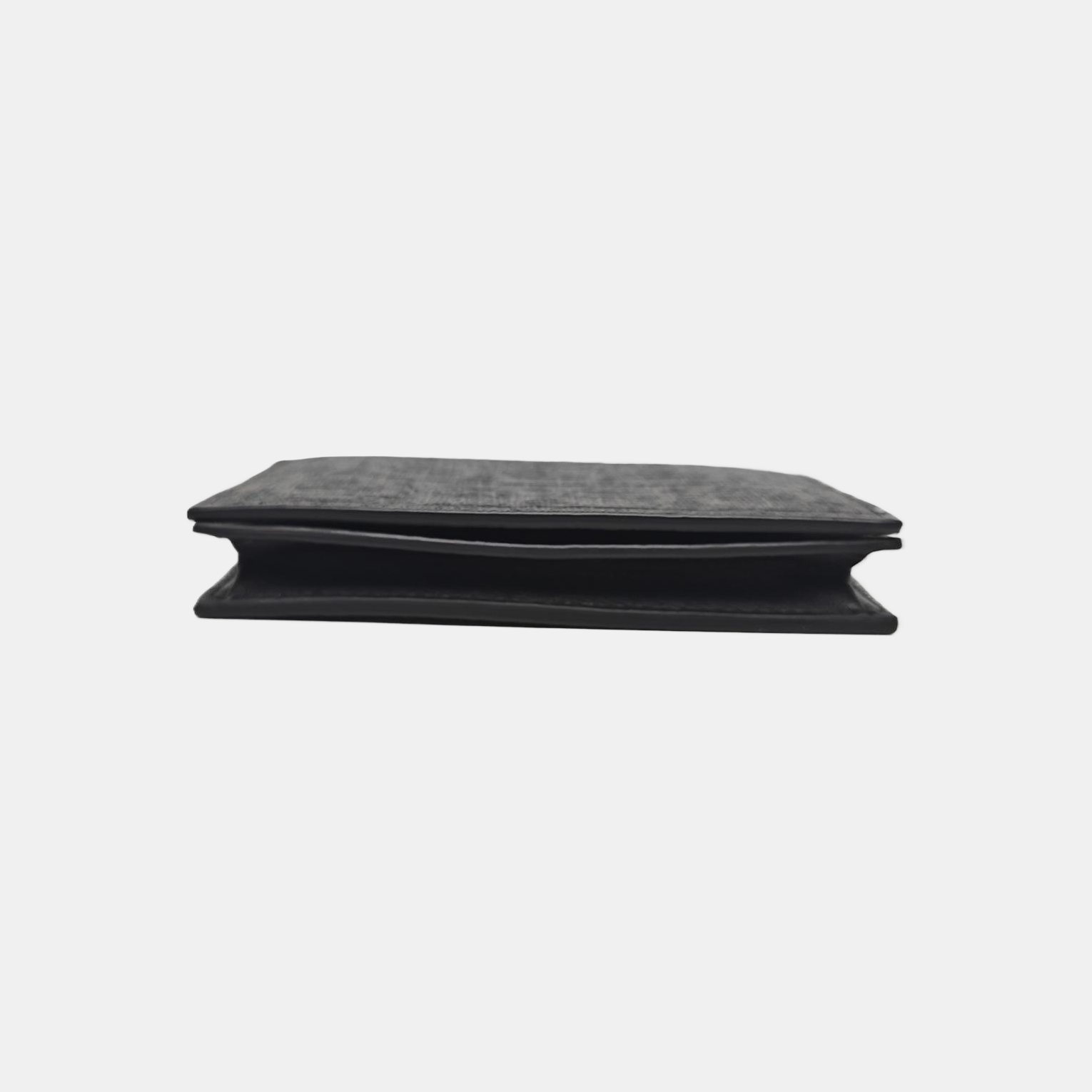 Gancini Coated Canvas Black Card Holder