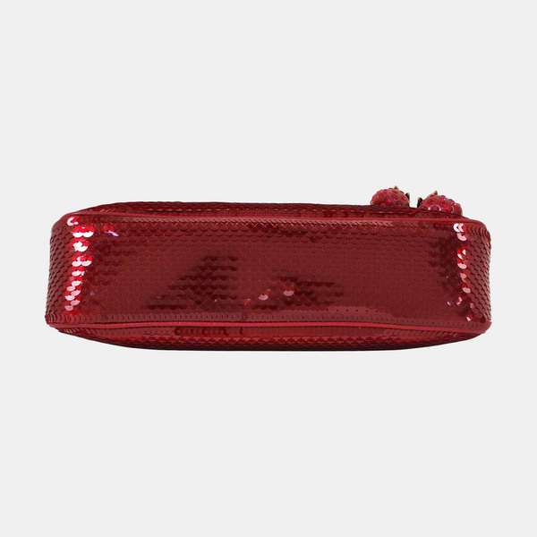 GG Matelassé Lentejuelas Pequeñas Rojo