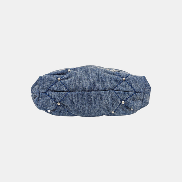 CHANEL 22 Mini Quilted Denim Blue