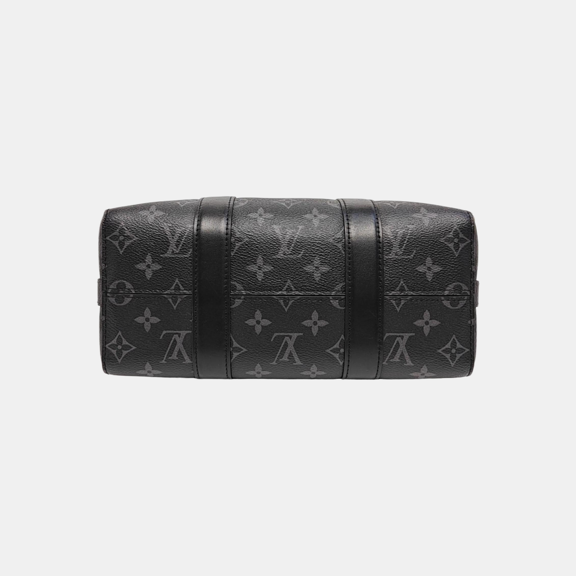 KEEPALL Monogram Coated Canvas Black
