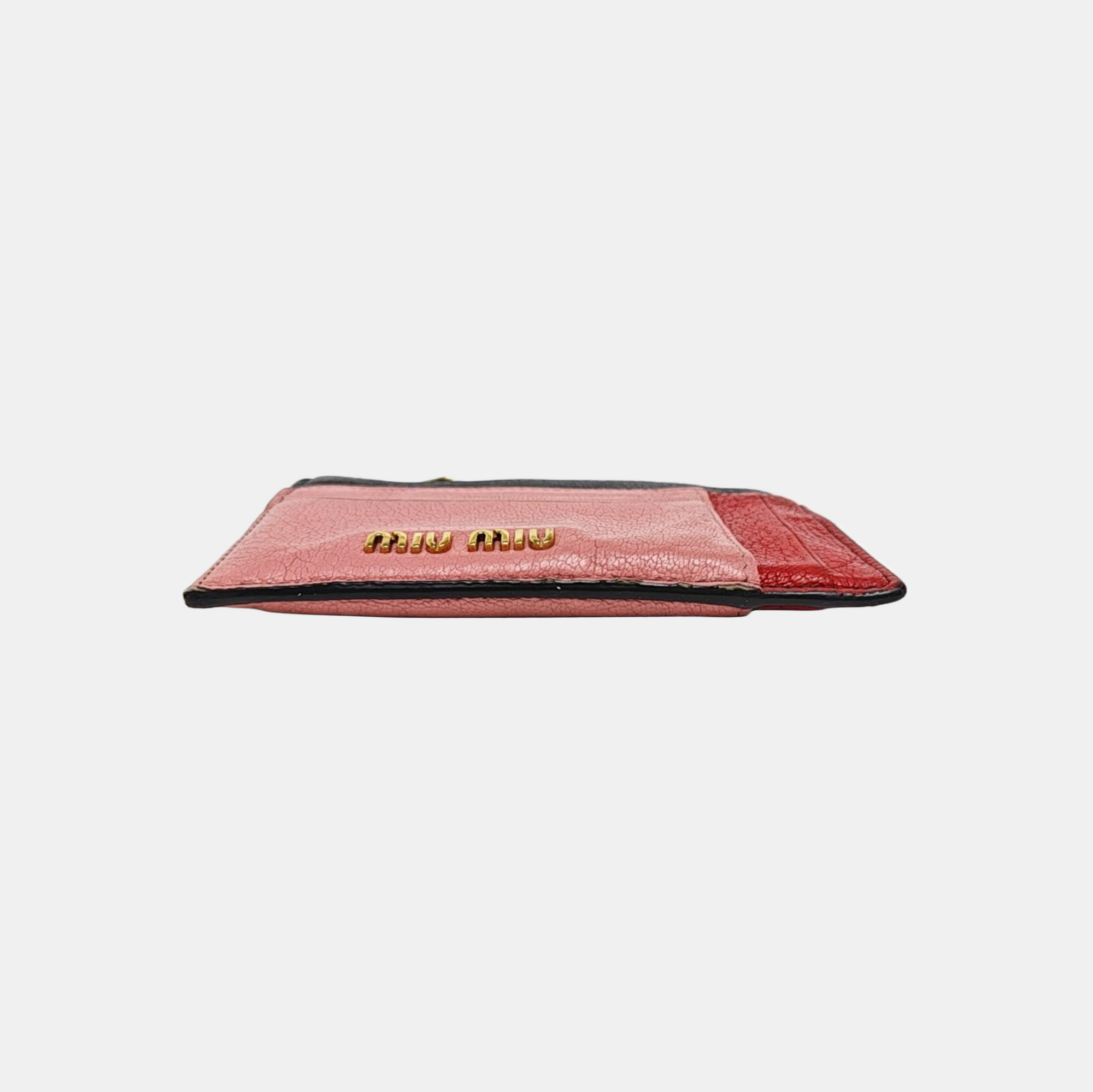 Leather Card Holder Pink