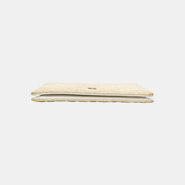 Quilted Special Material Wallet Beige