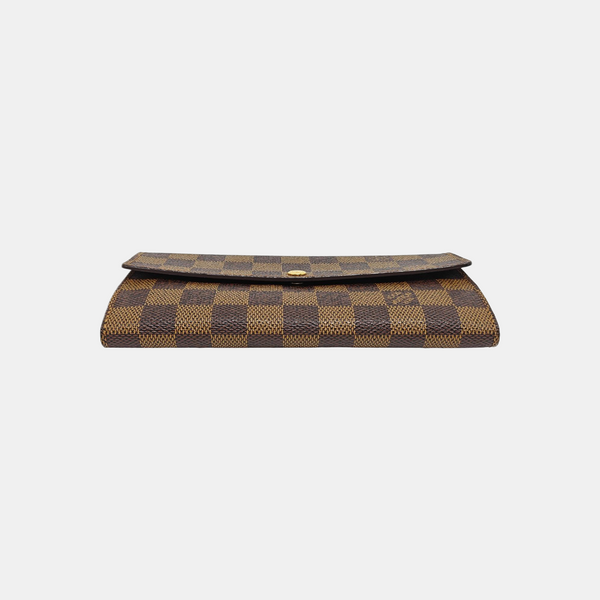 PORTE MONNAIE Damier Ebene Coated Canvas Brown