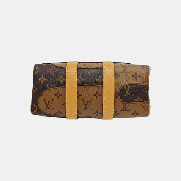 KEEPALL 25 Damier Ebene Coated Canvas Brown
