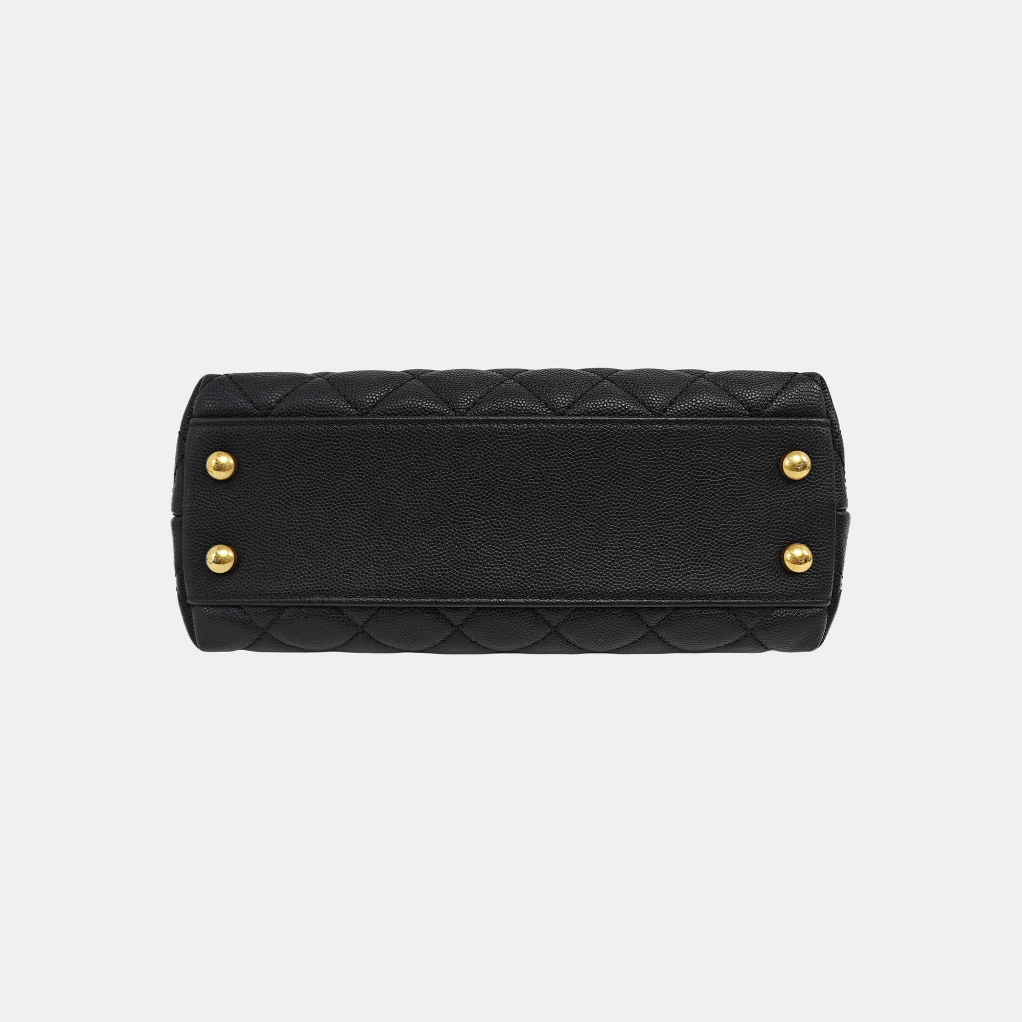 COCO HANDLE Small Quilted Grained Calfskin Black