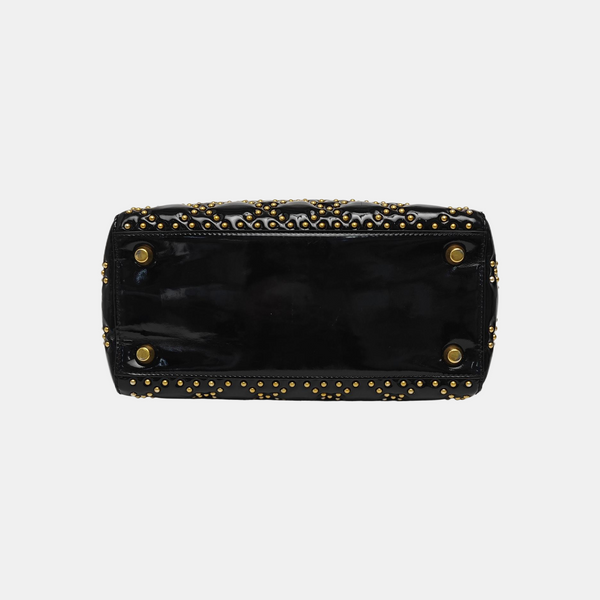 Lady Dior Medium Quilted Patent Leather Black