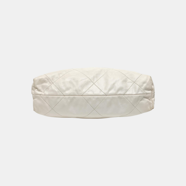 CHANEL 22 Medium Quilted Calfskin White