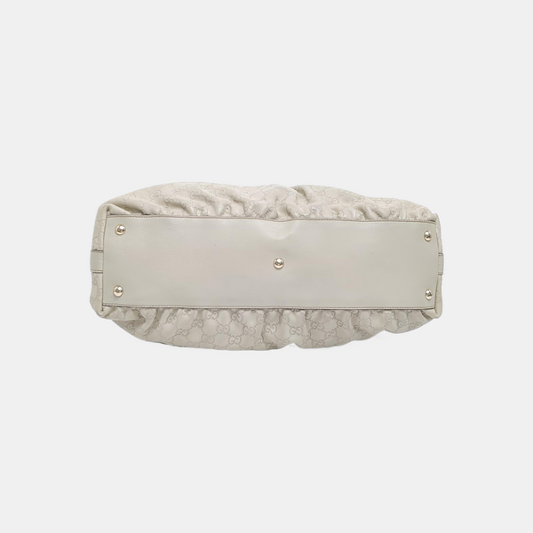 Monogram Calfskin Top Handle Bag White