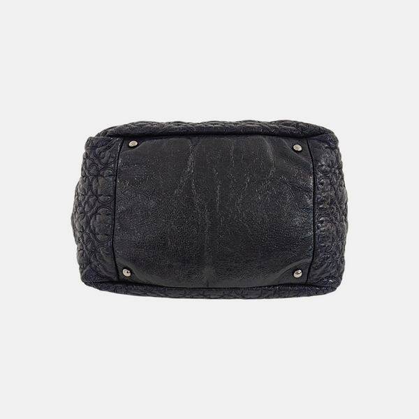 Quilted Calfskin Top Handle Bag Blue