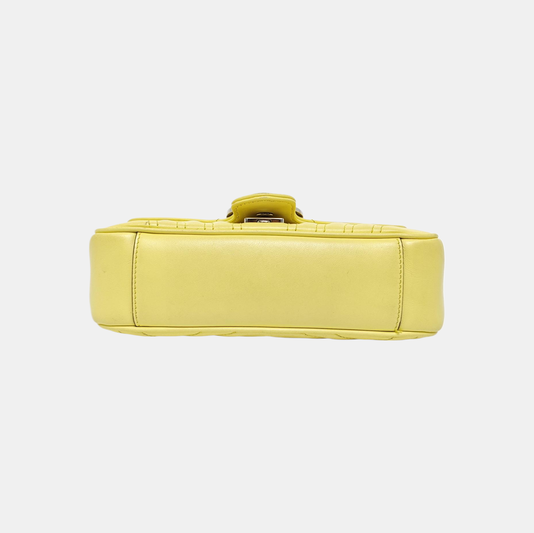 GG Marmont Pequeño Piel Acolchada Amarilla