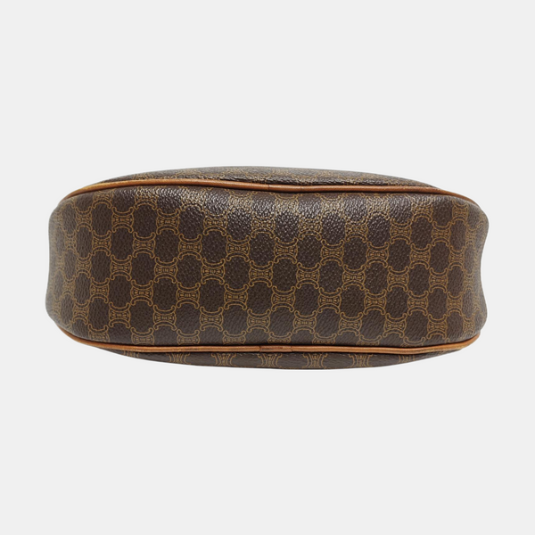 Coated Canvas Shoulder Bag Brown