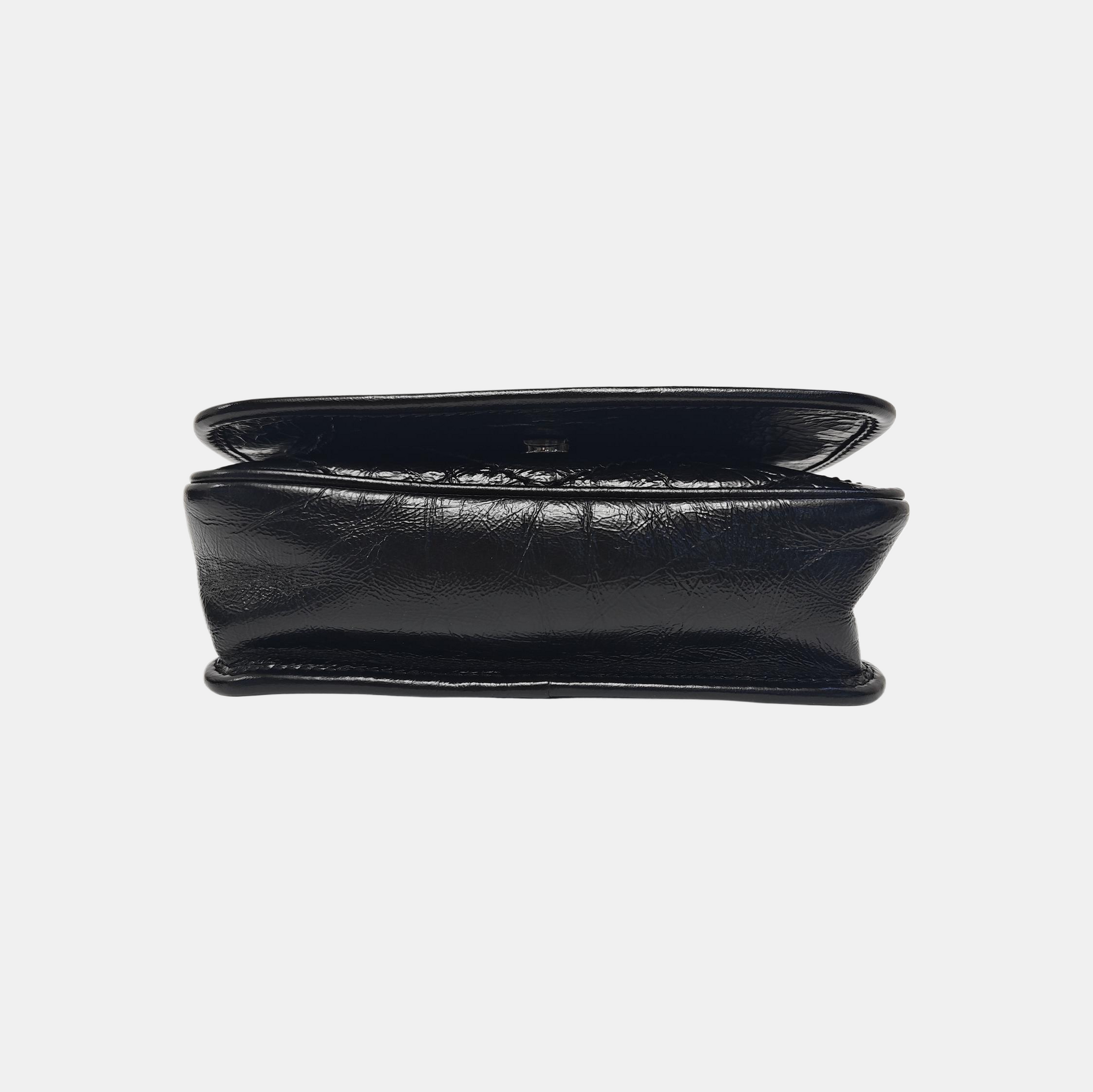 NIKI Mini Chevron Calfskin Black