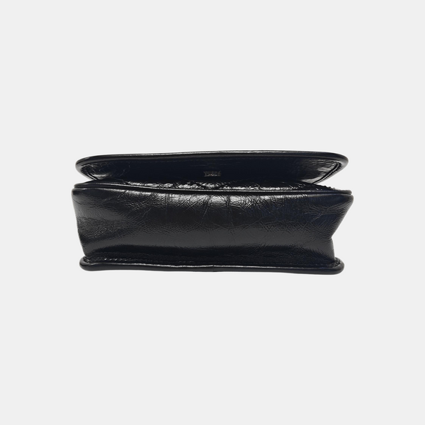 NIKI Mini Chevron Calfskin Black