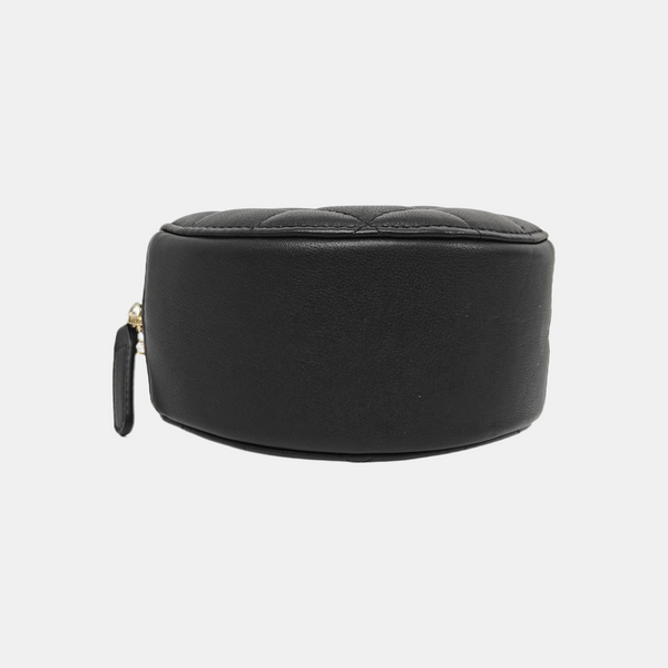 ROUND Mini Quilted Calfskin Black