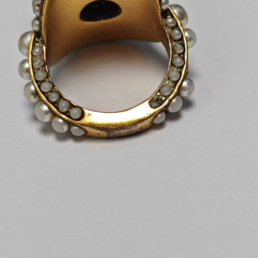 Faux Pearl White Ring HK 13